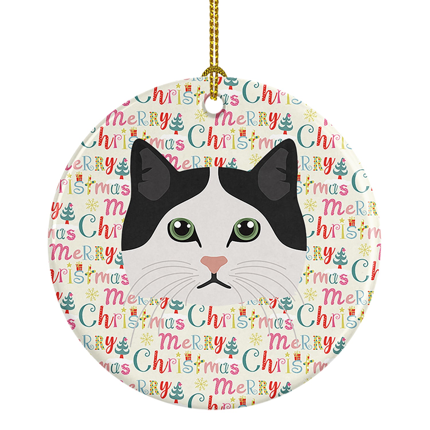 Buy this Ragamuffin Cat Christmas Ceramic Ornament