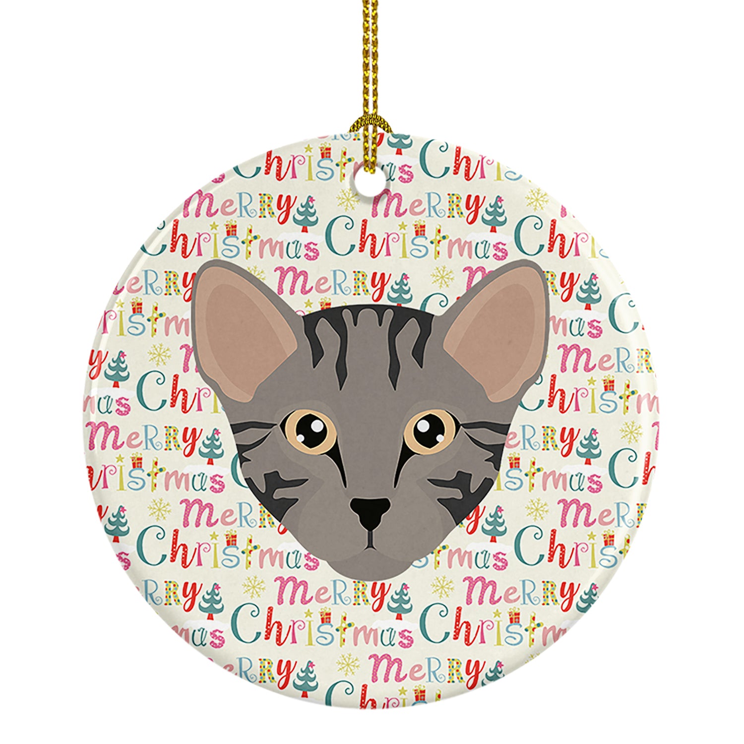 Buy this Safari Cat Christmas Ceramic Ornament