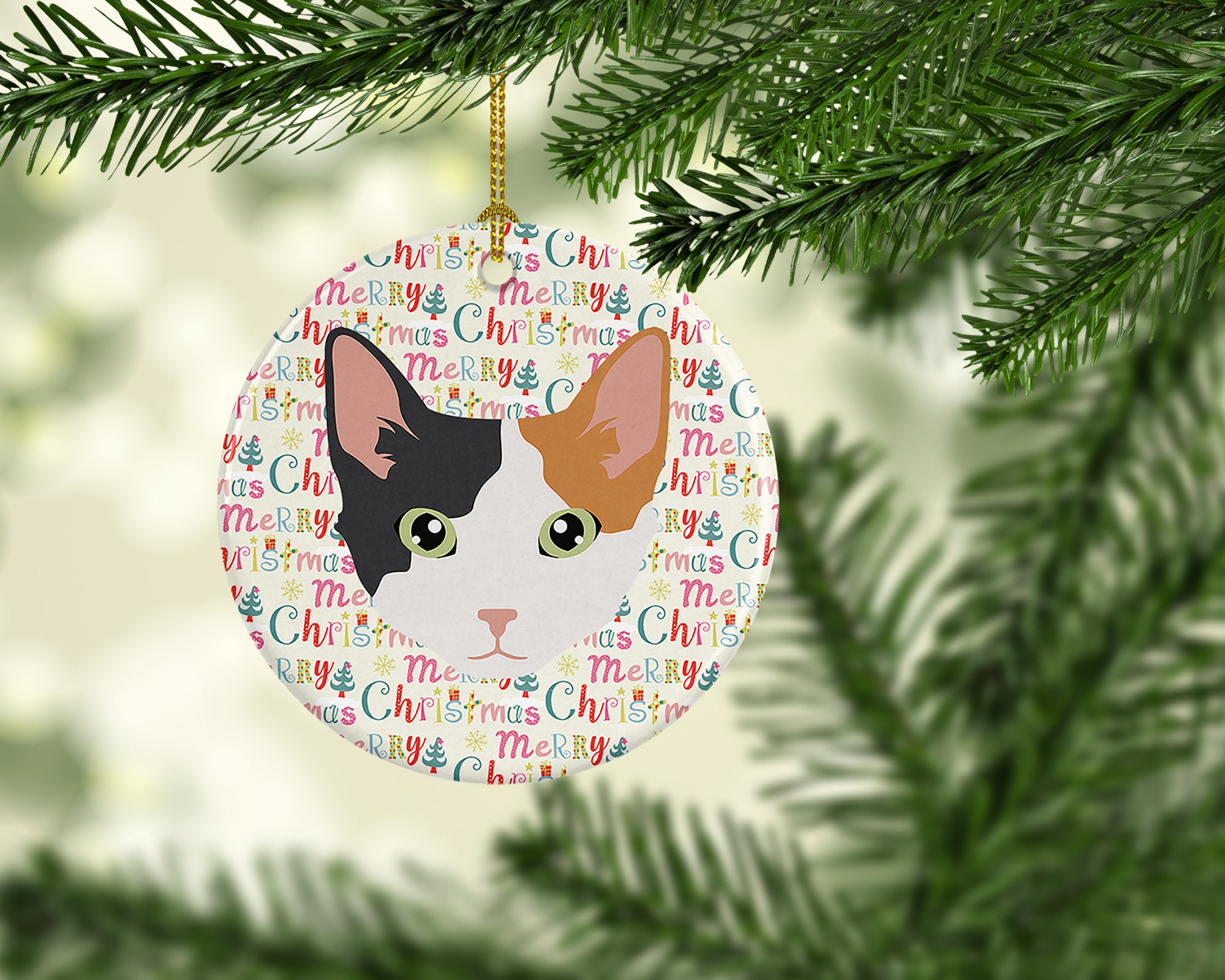 Skookum Cat Christmas Ceramic Ornament - the-store.com