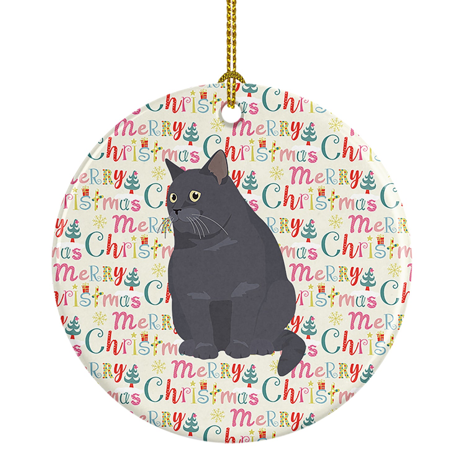 Buy this British Shorthair #2 Cat Christmas Ceramic Ornament