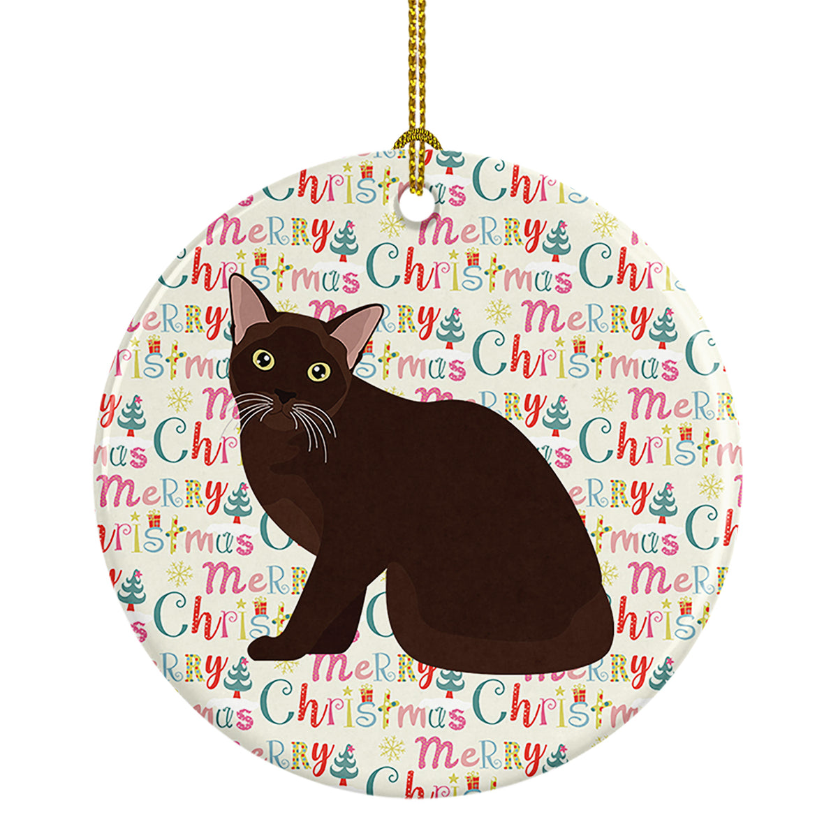 Buy this Burmese Cat Christmas Ceramic Ornament