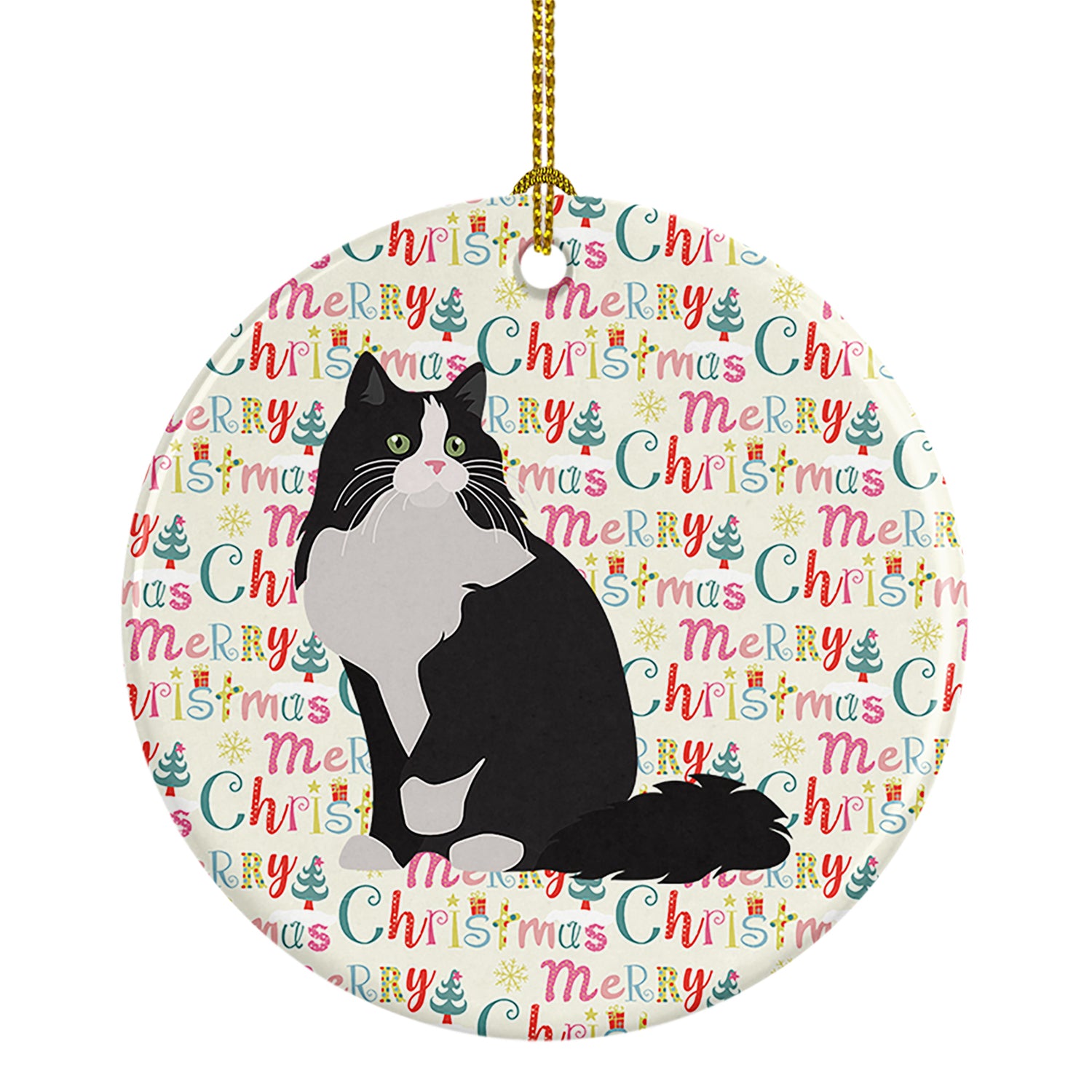 Buy this Ragamuffin Cat Christmas Ceramic Ornament