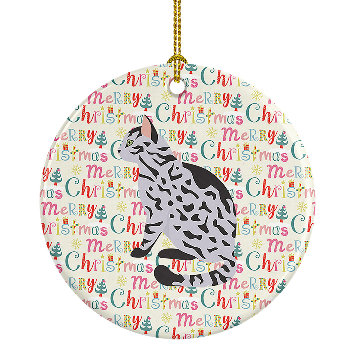 Buy this Serengeti Cat Christmas Ceramic Ornament