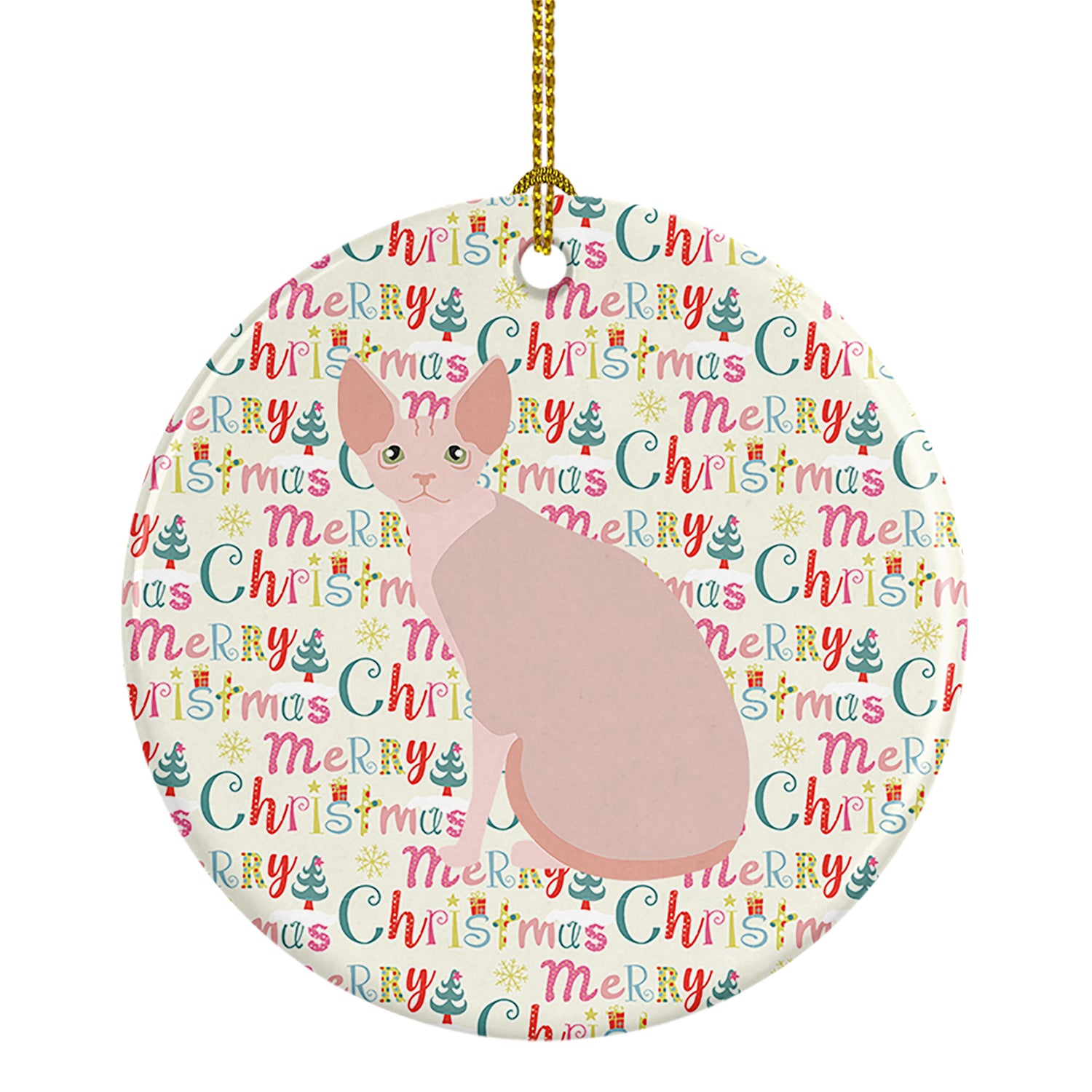 Buy this Sphynx #2 Cat Christmas Ceramic Ornament