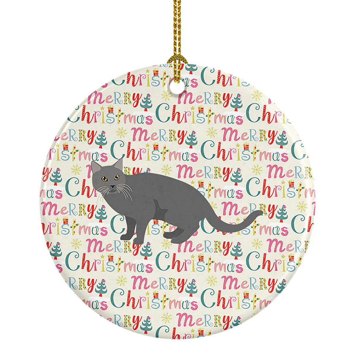 Buy this Chartreux #1 Cat Christmas Ceramic Ornament