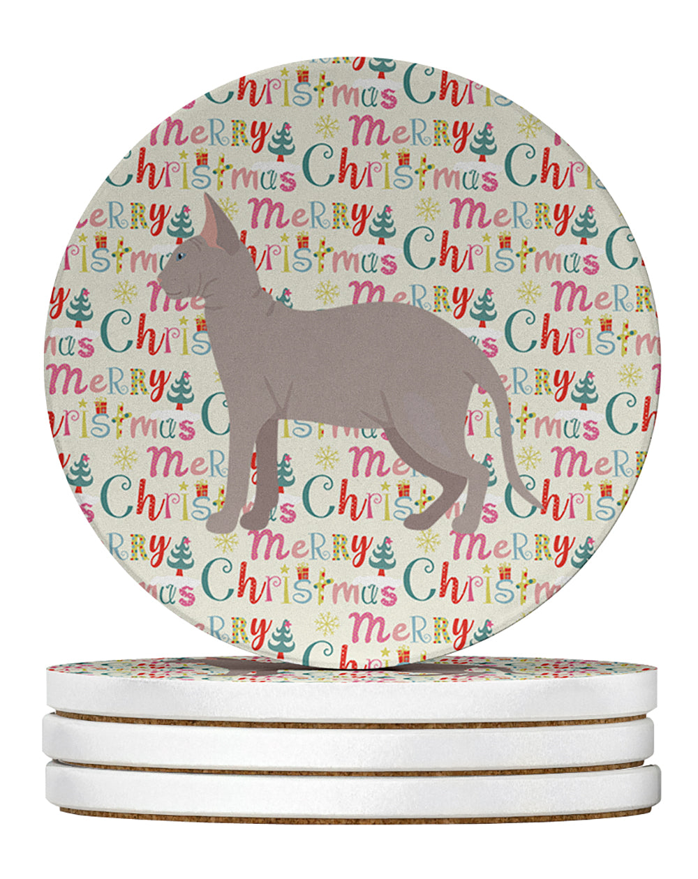 Buy this Don Sphynx Cat Christmas Large Sandstone Coasters Pack of 4