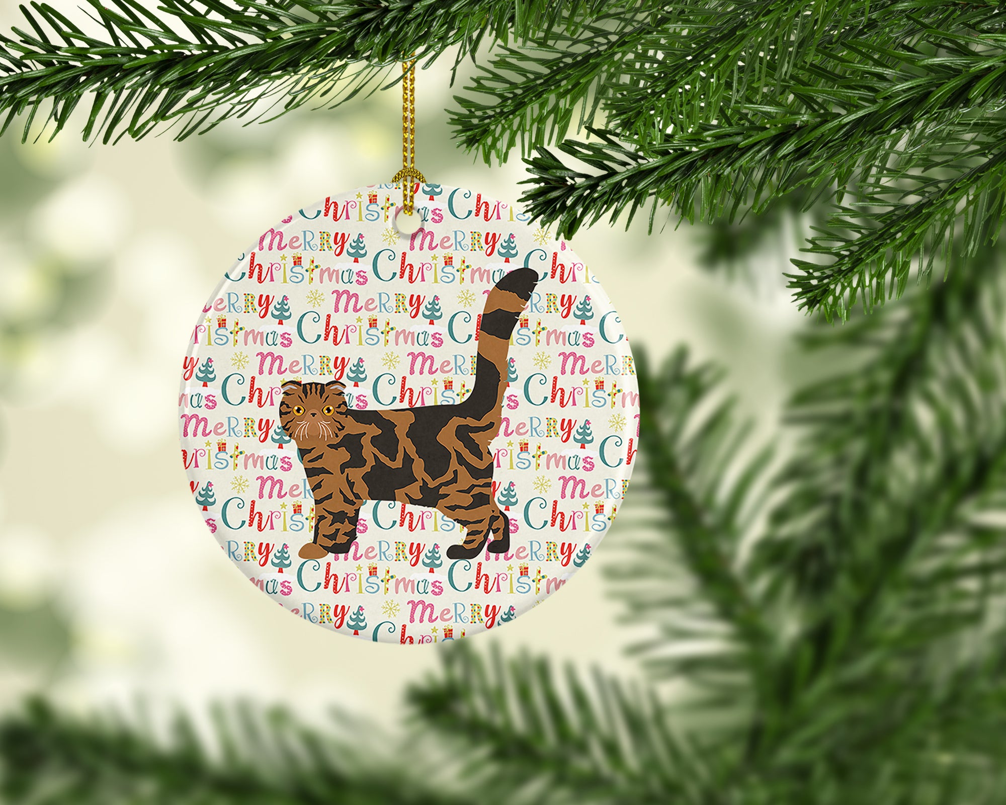 Buy this Foldex Exotic Fold #2 Cat Christmas Ceramic Ornament