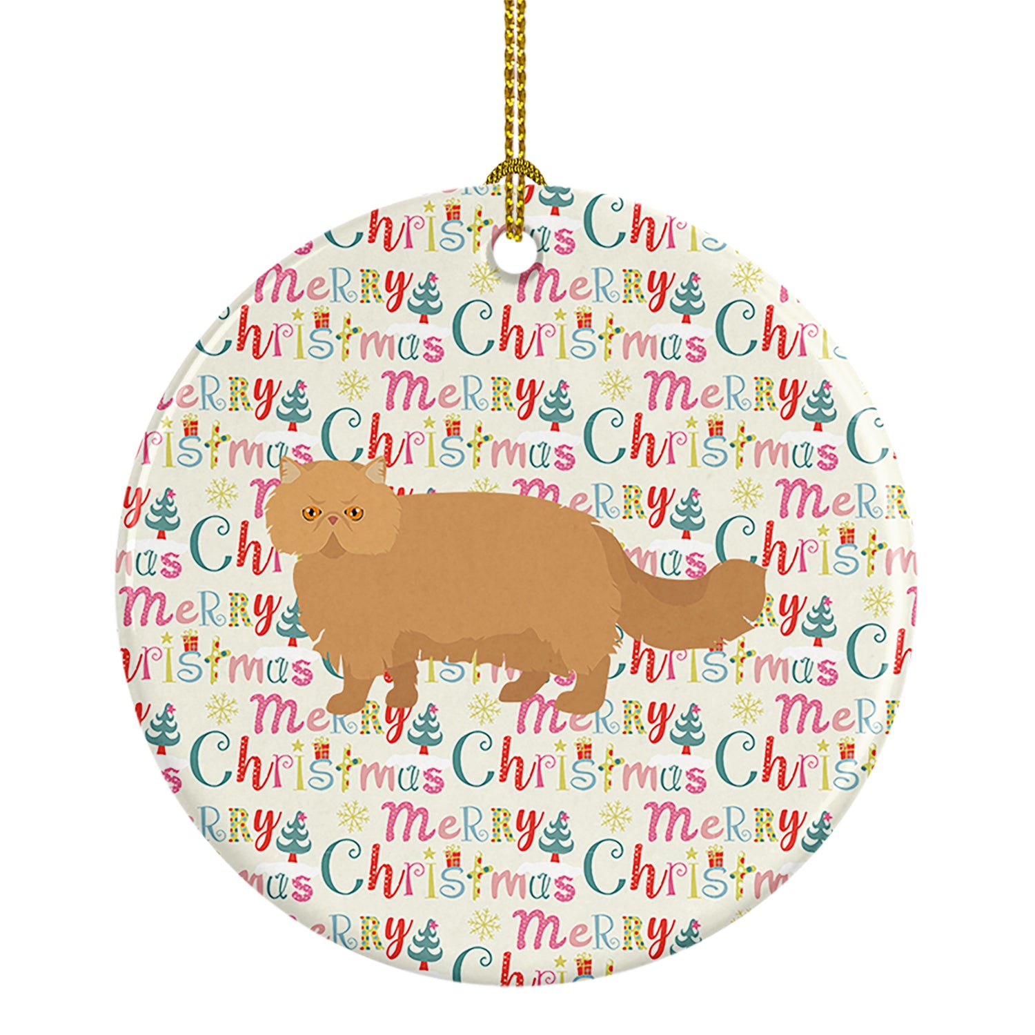 Buy this Persian Modern Cat Christmas Ceramic Ornament