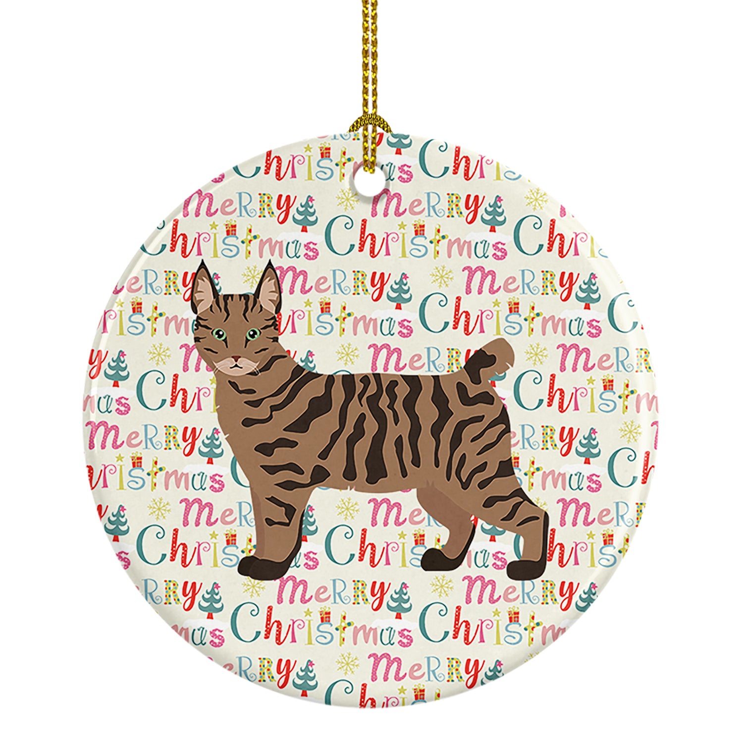 Buy this Pixie Bob #1 Cat Christmas Ceramic Ornament