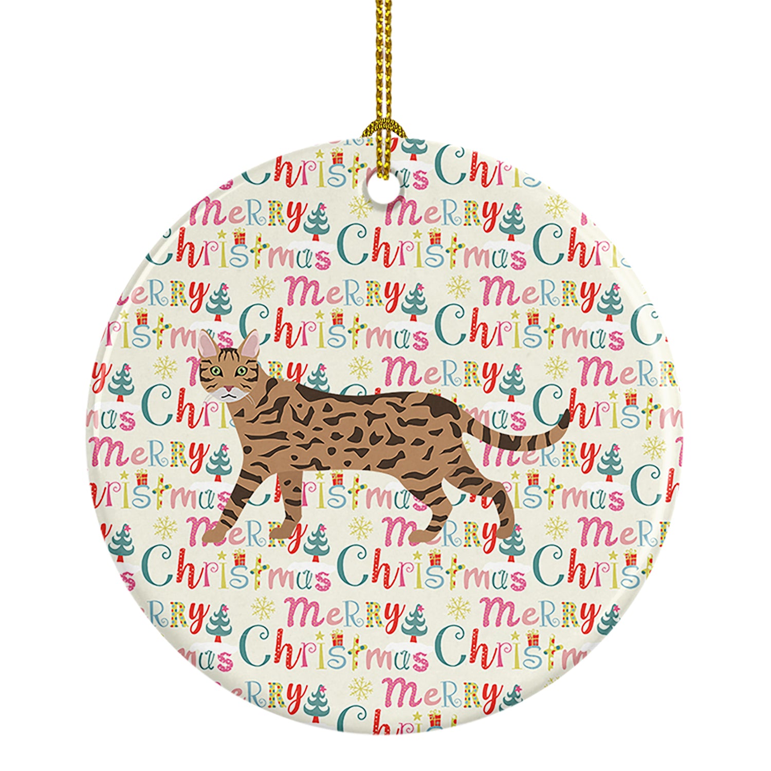 Buy this Serengeti Cat Christmas Ceramic Ornament