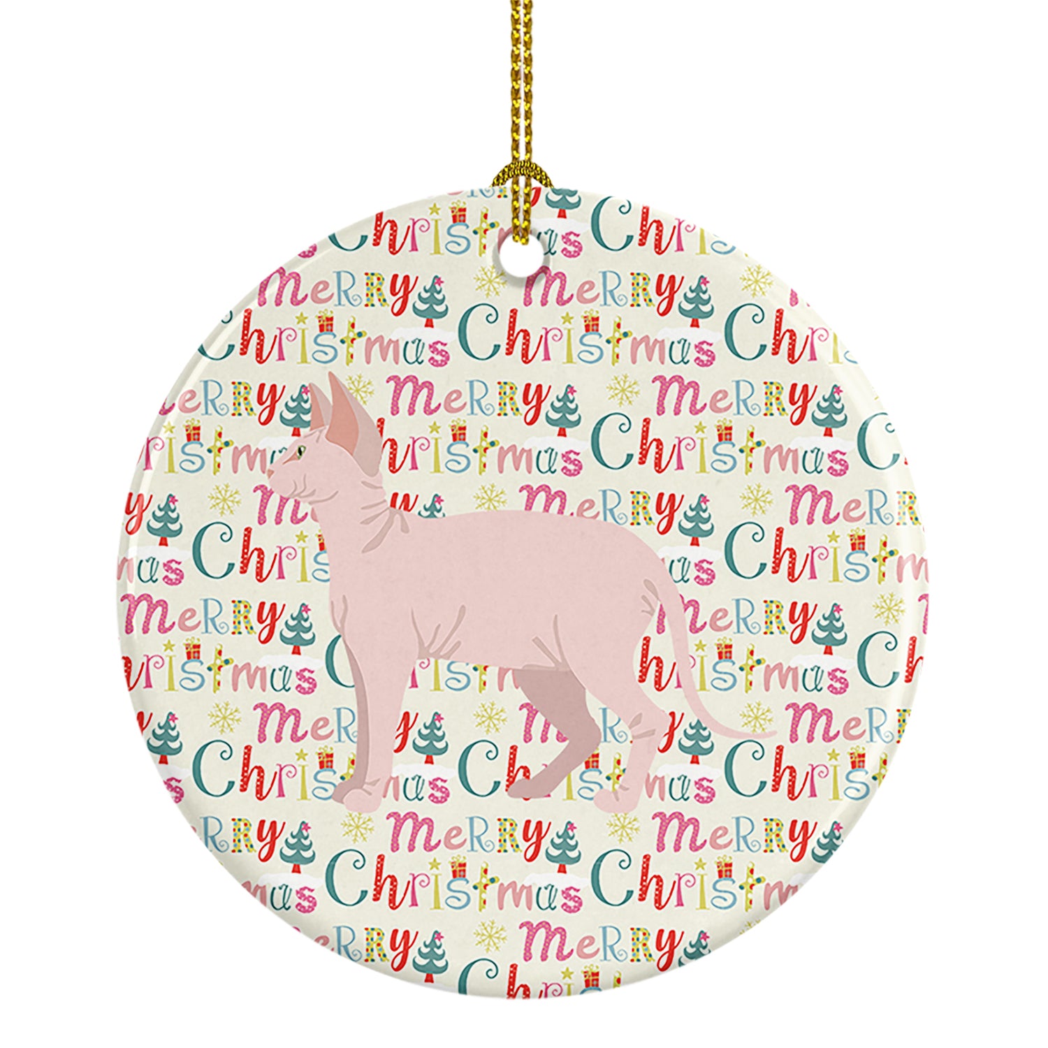 Buy this Sphynx Cat Christmas Ceramic Ornament