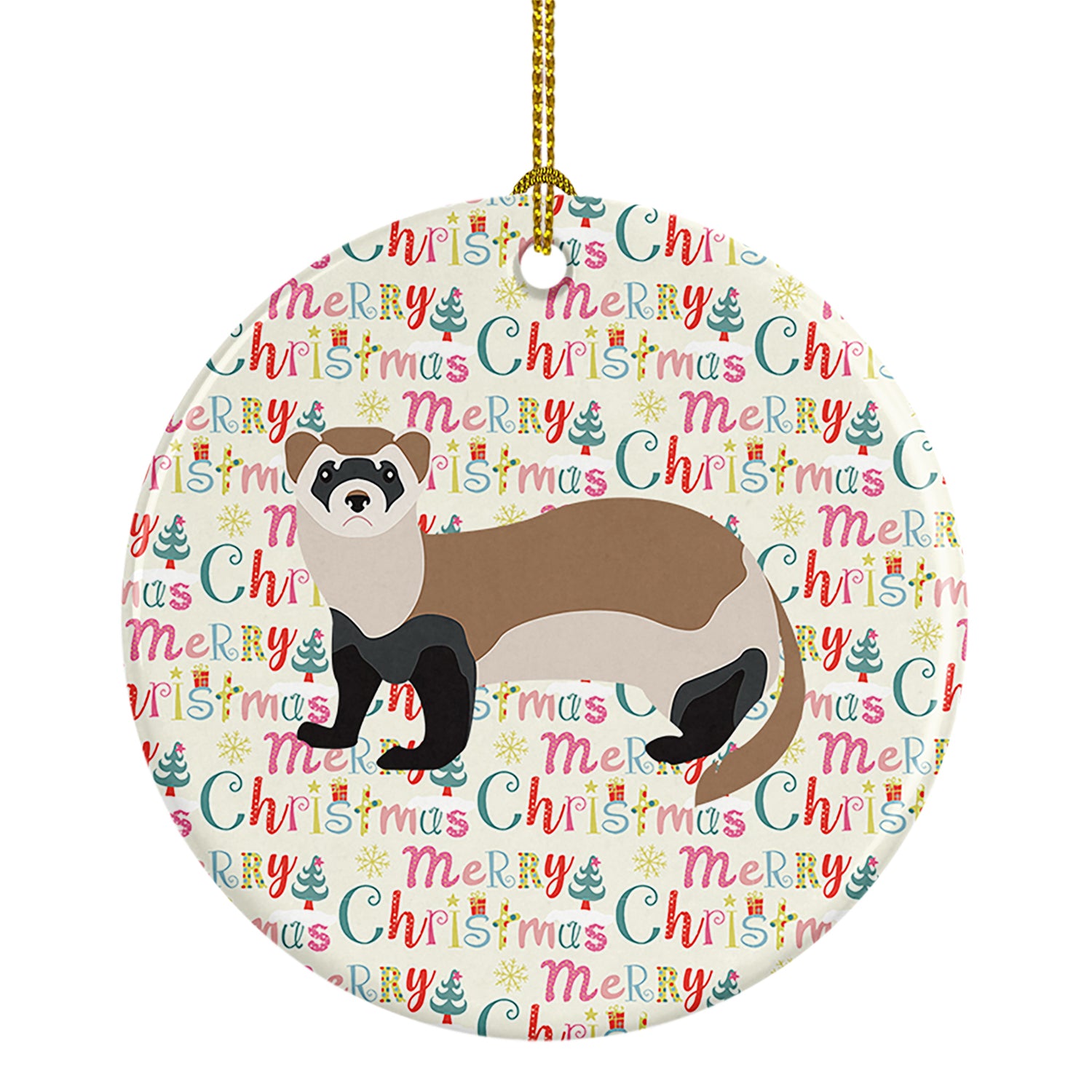 Buy this Ferret Christmas Ceramic Ornament