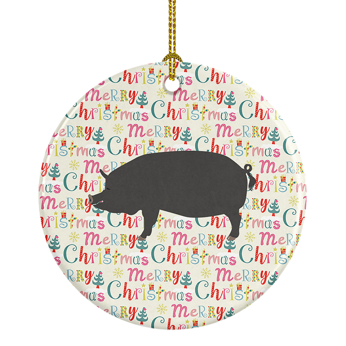 Buy this Berkshire Pig Christmas Ceramic Ornament