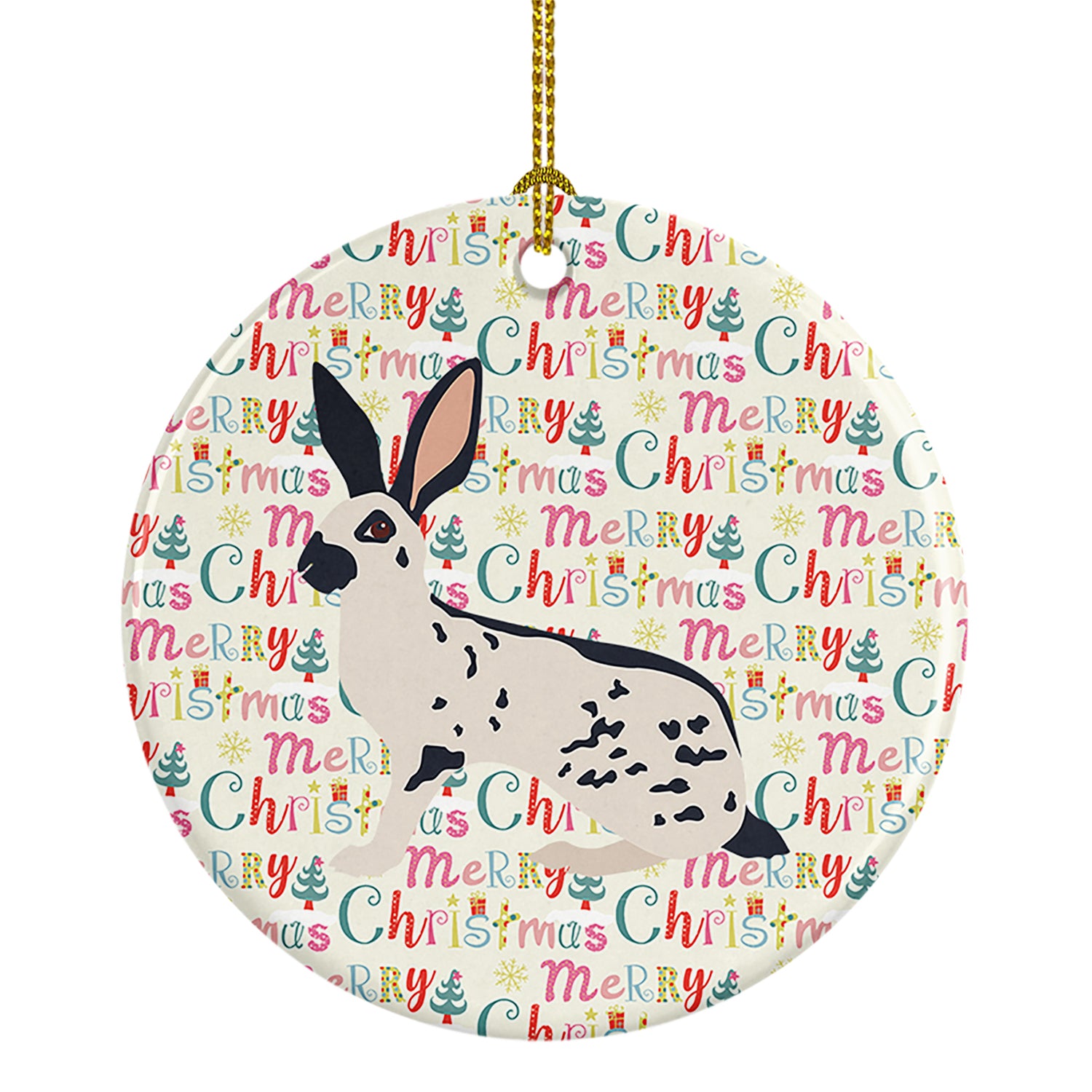 Buy this English Spot Rabbit Christmas Ceramic Ornament