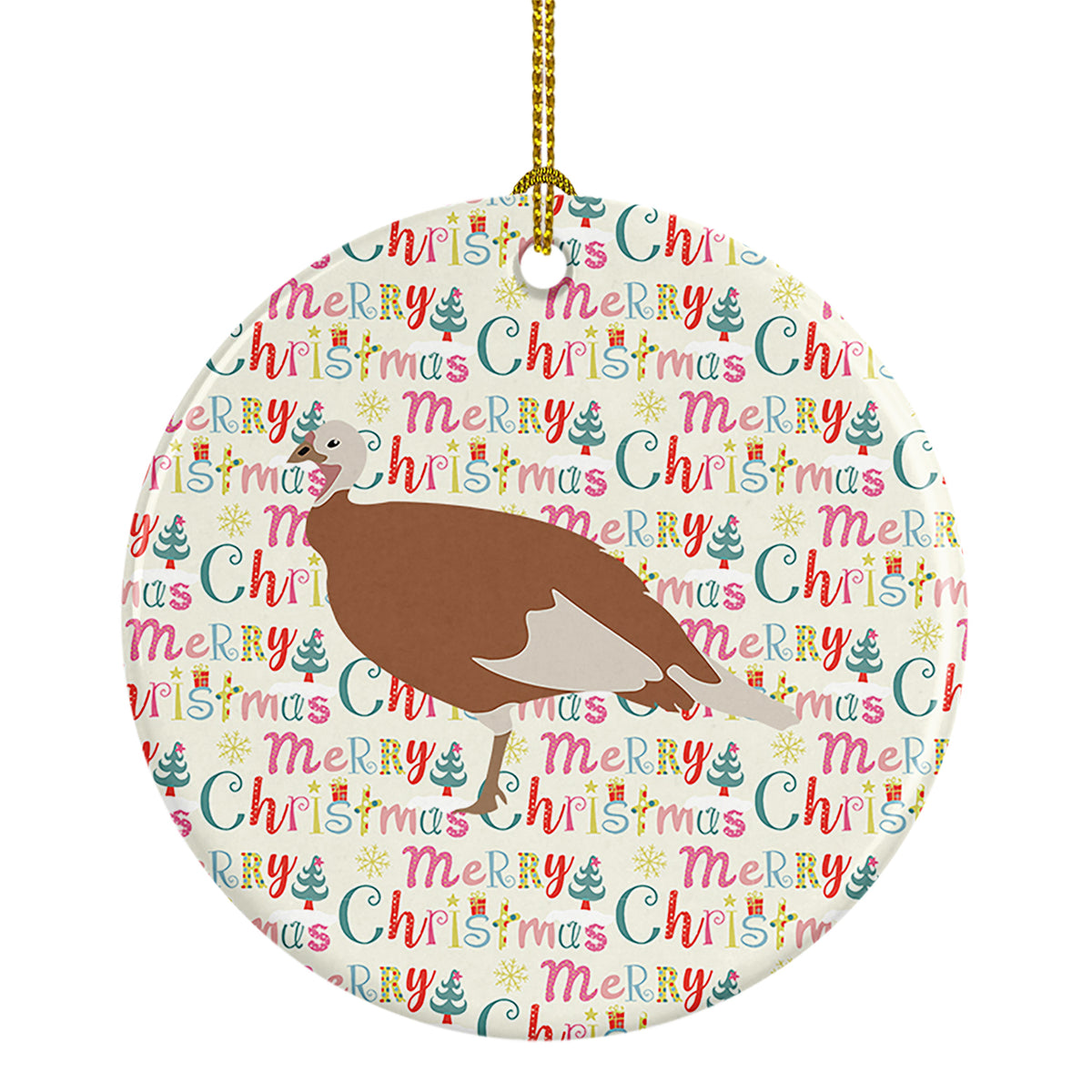 Buy this Jersey Buff Turkey Hen Christmas Ceramic Ornament