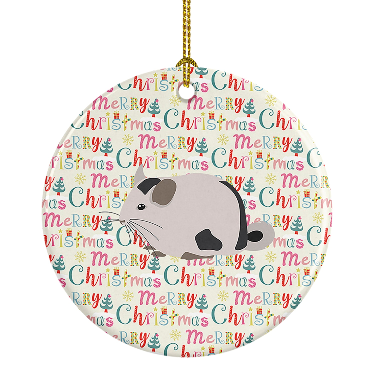 Buy this Mosaic Chinchilla Christmas Ceramic Ornament