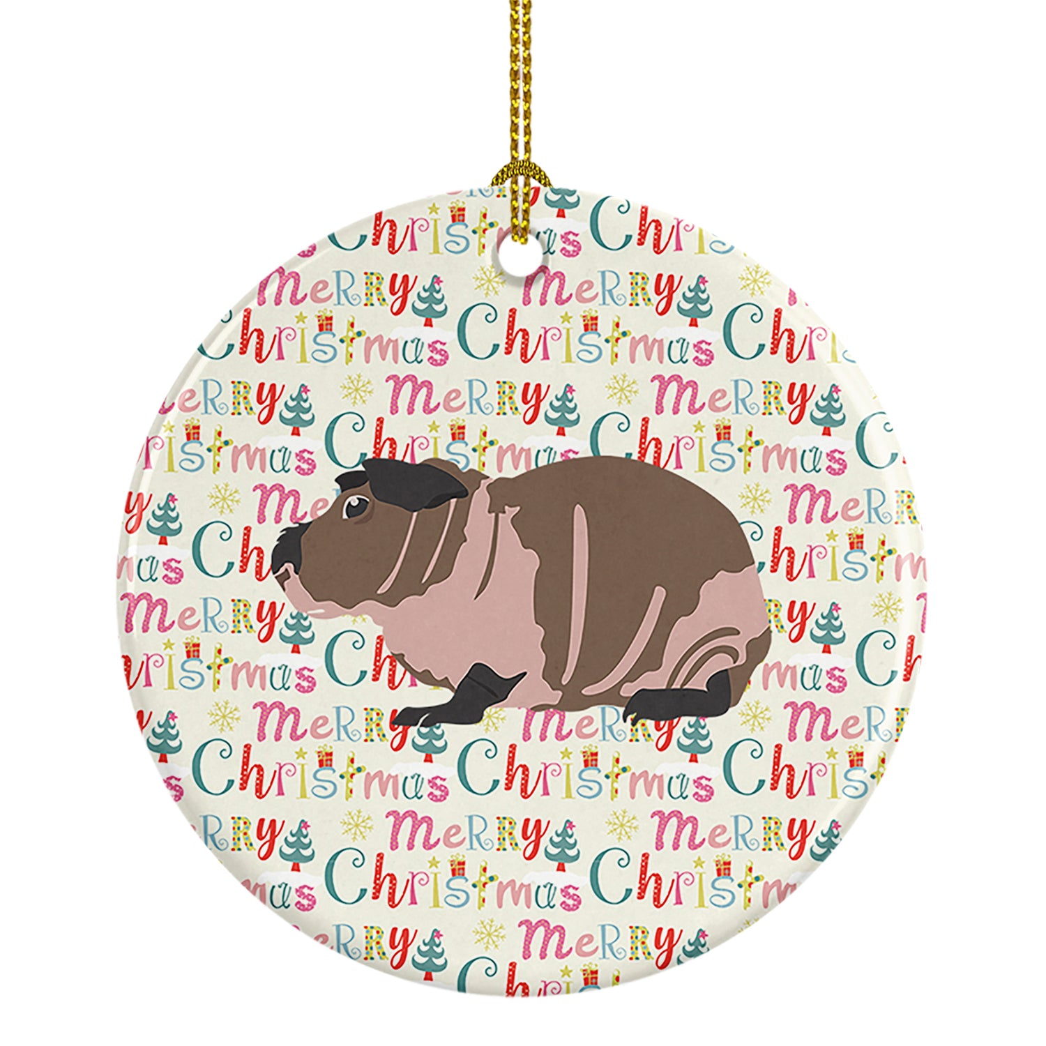 Buy this Skinny Guinea Pig Christmas Ceramic Ornament