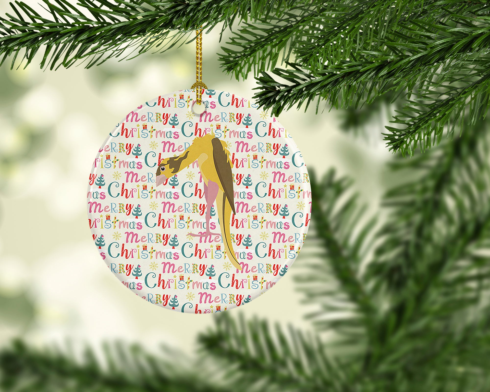 Jibso Canary Christmas Ceramic Ornament - the-store.com