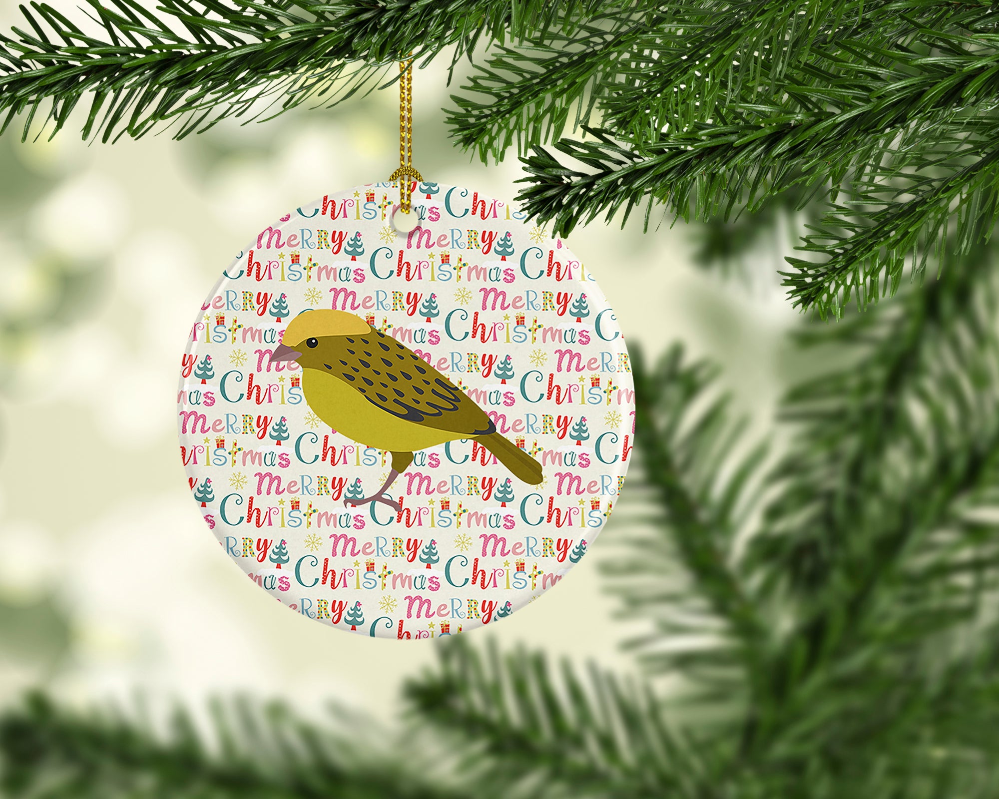 Lizard Canary Christmas Ceramic Ornament - the-store.com