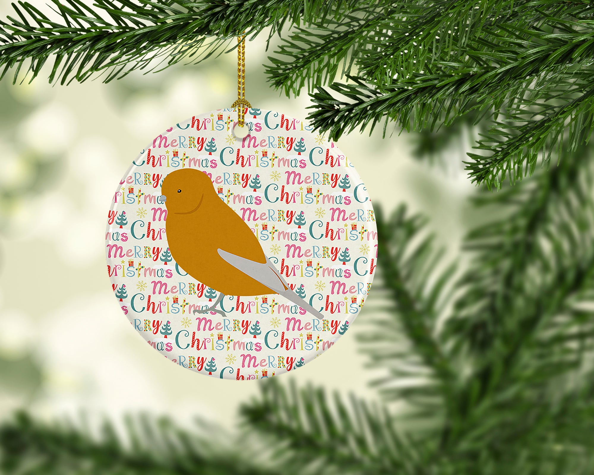 Norwich Canary Christmas Ceramic Ornament - the-store.com