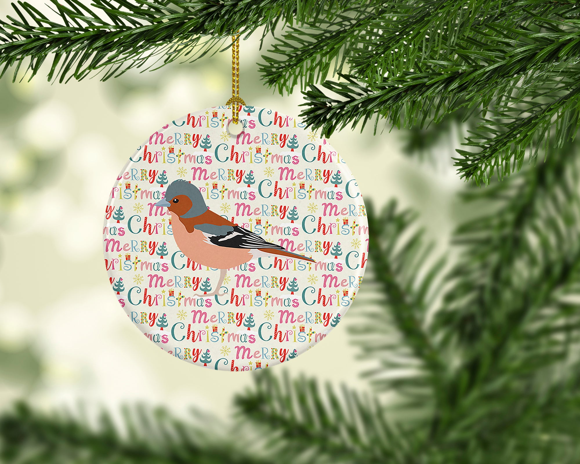 Buy this Finch Christmas Ceramic Ornament