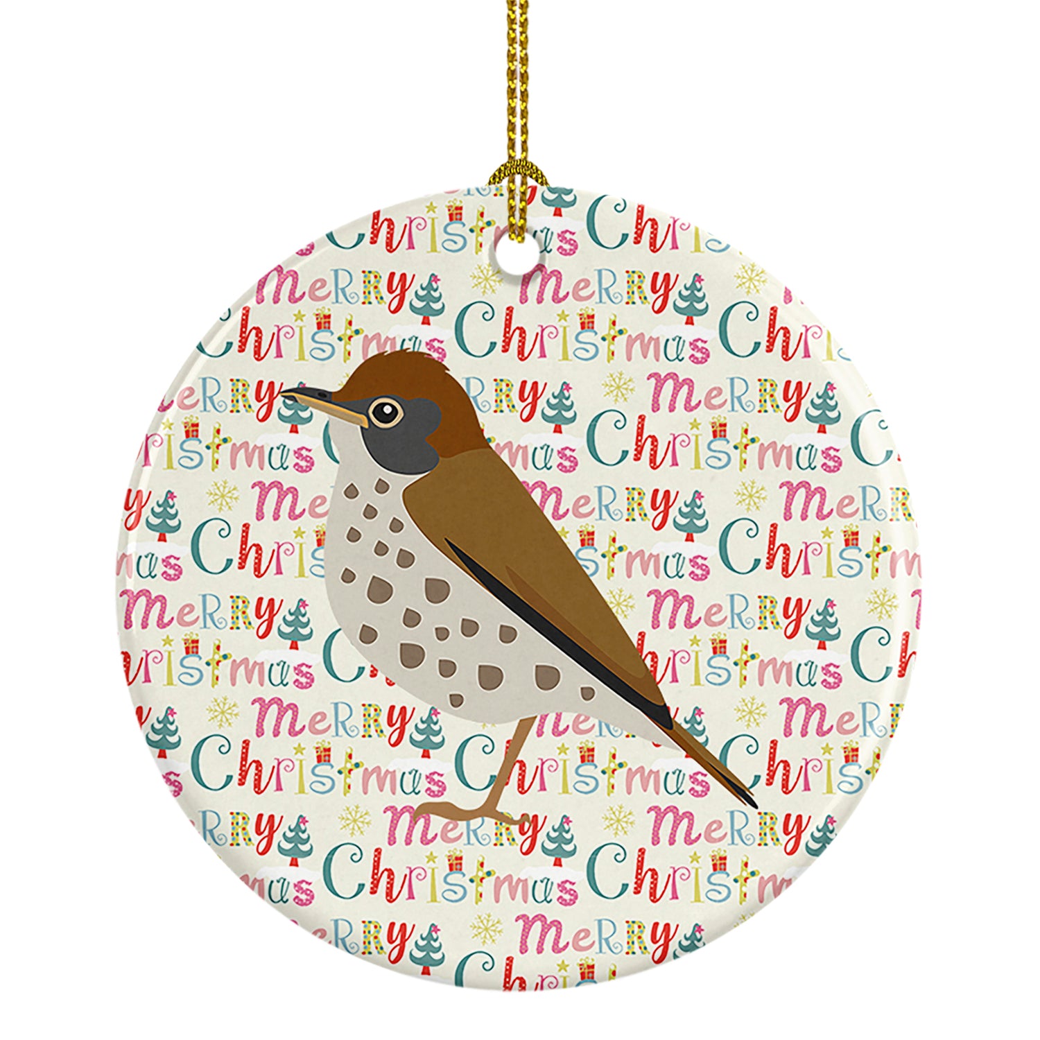 Buy this Thrush Christmas Ceramic Ornament