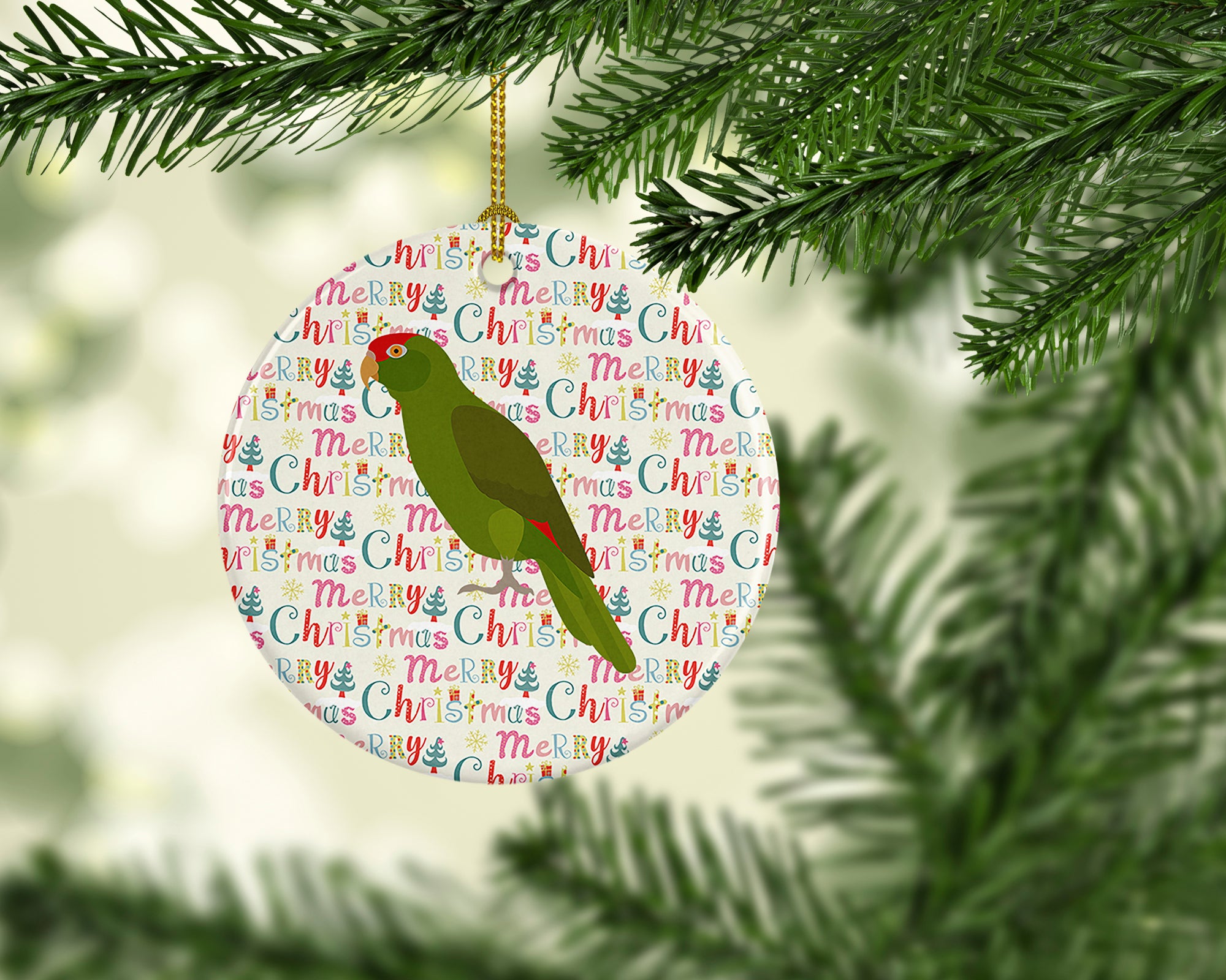 Buy this Amazon Parrot Christmas Ceramic Ornament