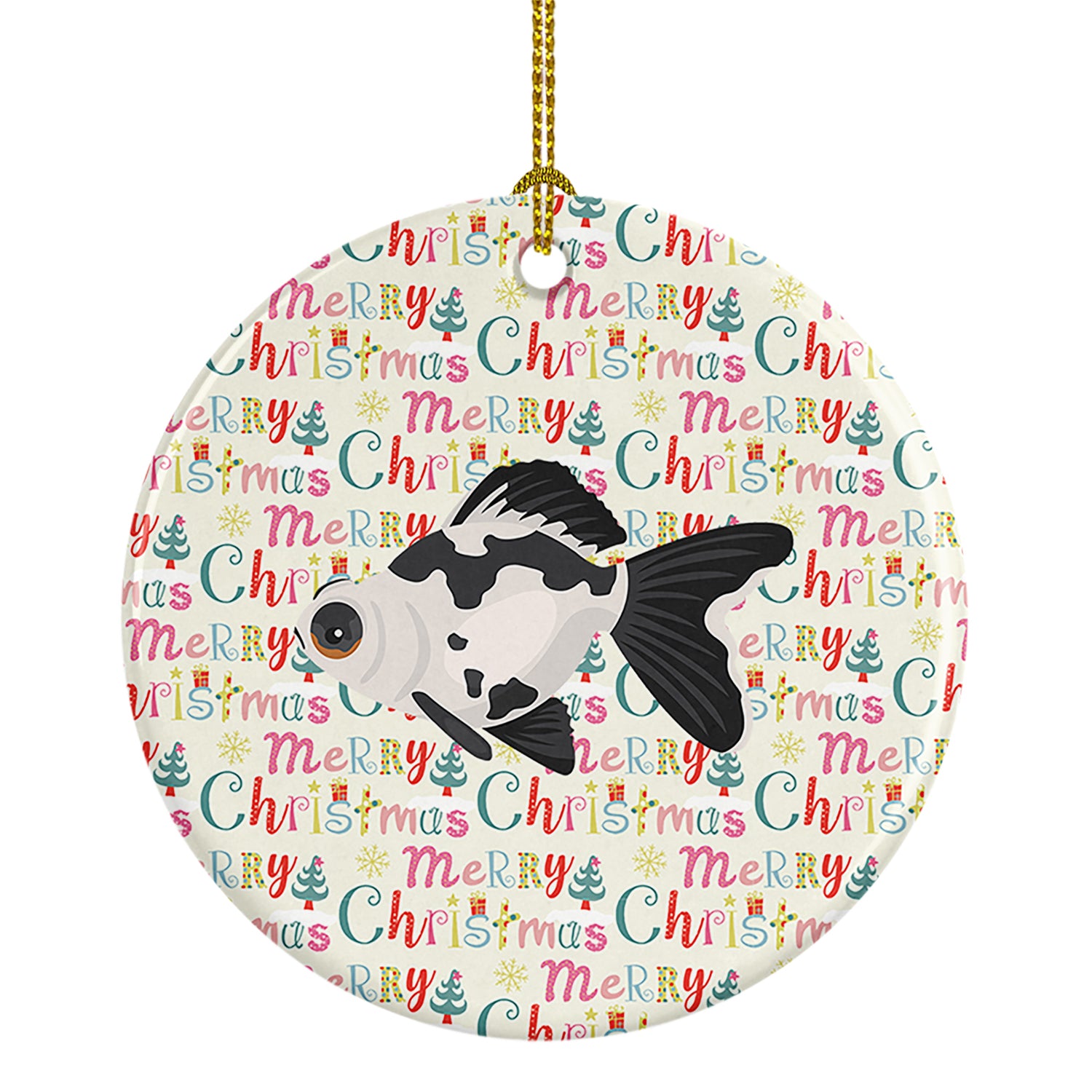 Buy this Telescope Eye Goldfish Christmas Ceramic Ornament