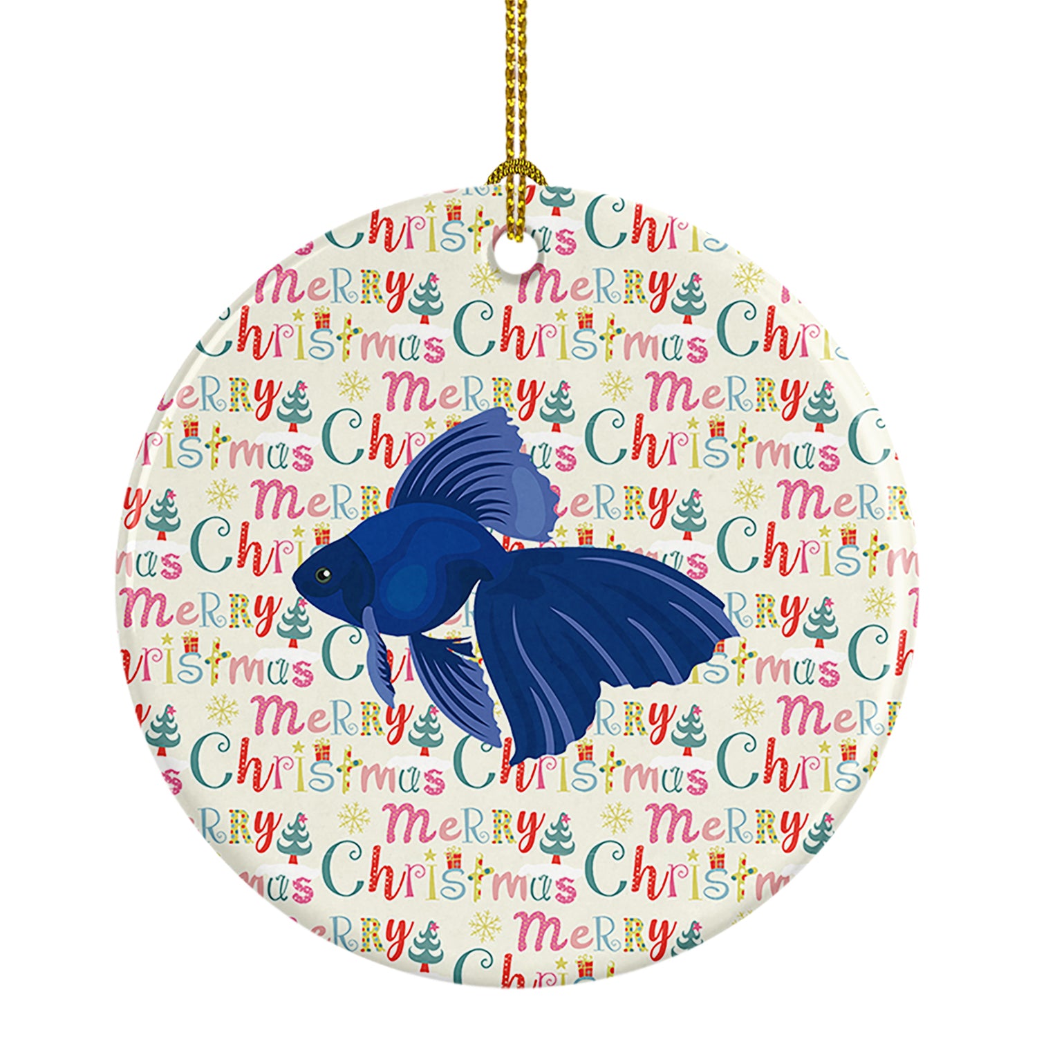 Buy this Veiltail Goldfish Christmas Ceramic Ornament