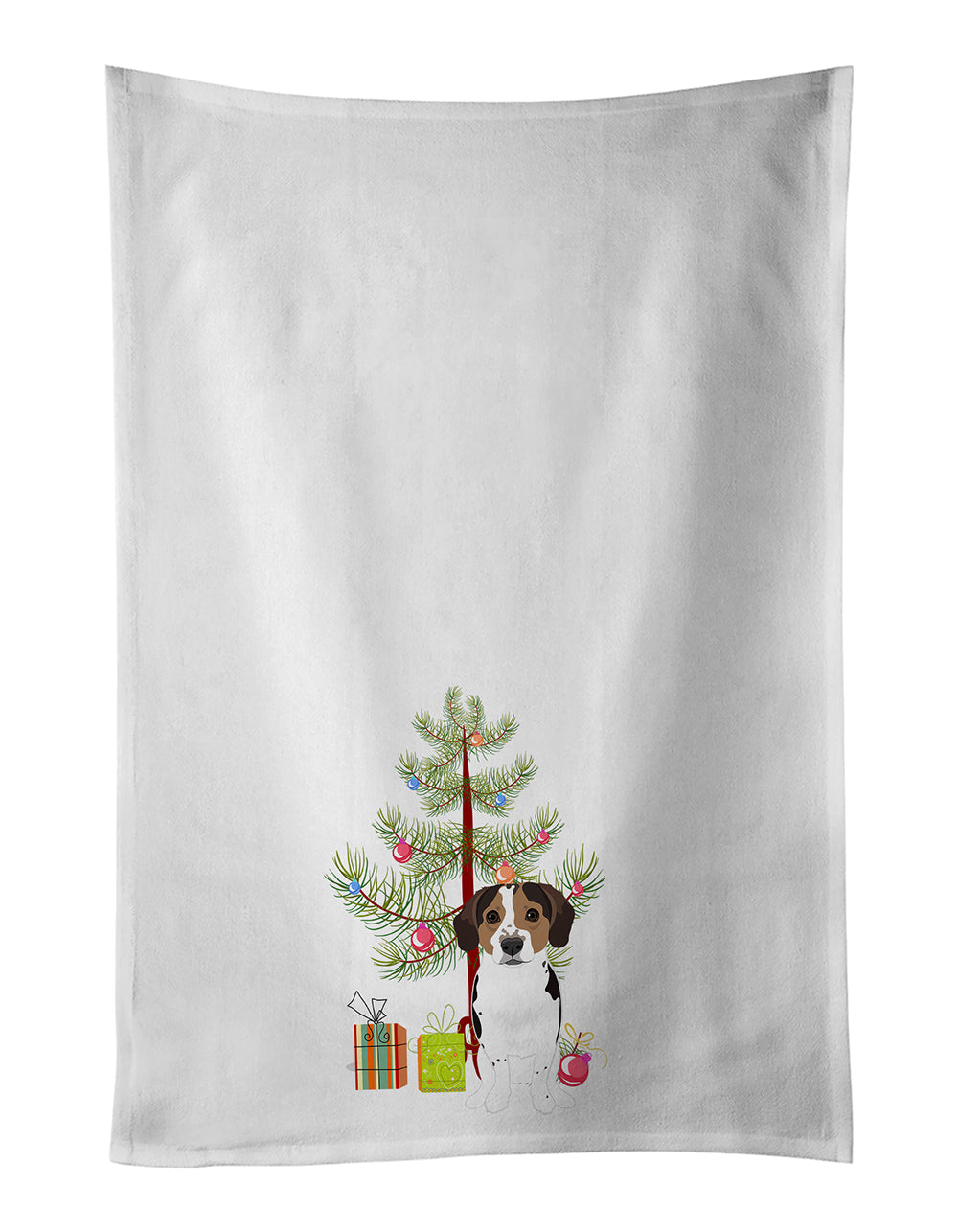 Buy this Beagle Tricolor Ticked Christmas White Kitchen Towel Set of 2