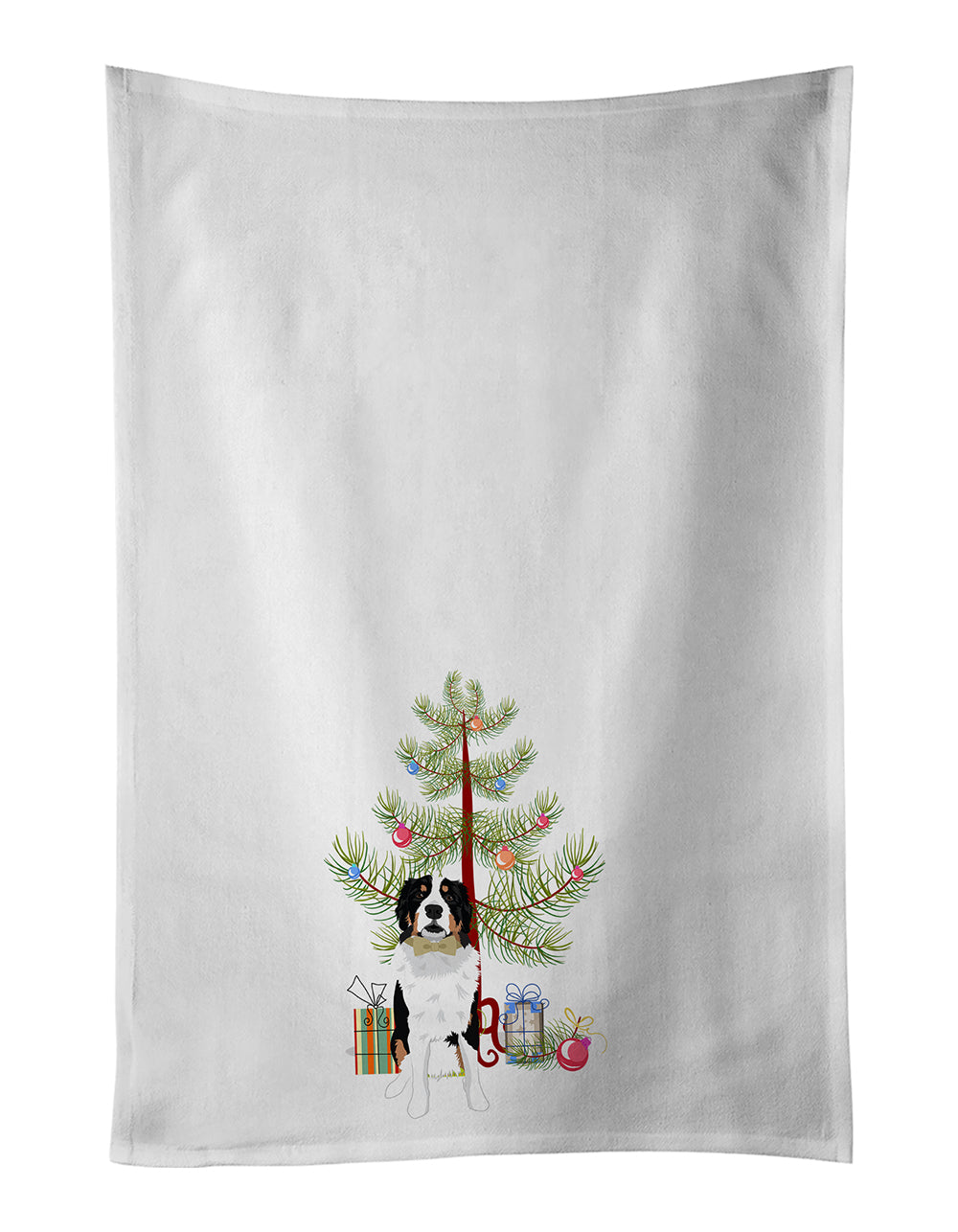 Buy this Bernese Mountain Dog #2 Christmas White Kitchen Towel Set of 2