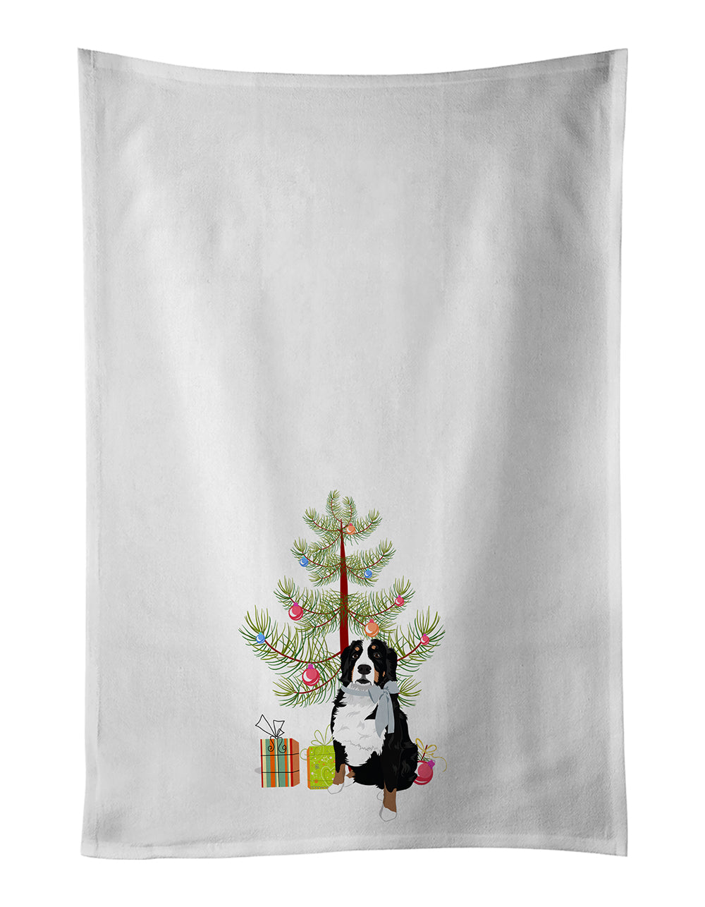 Buy this Bernese Mountain Dog #3 Christmas White Kitchen Towel Set of 2