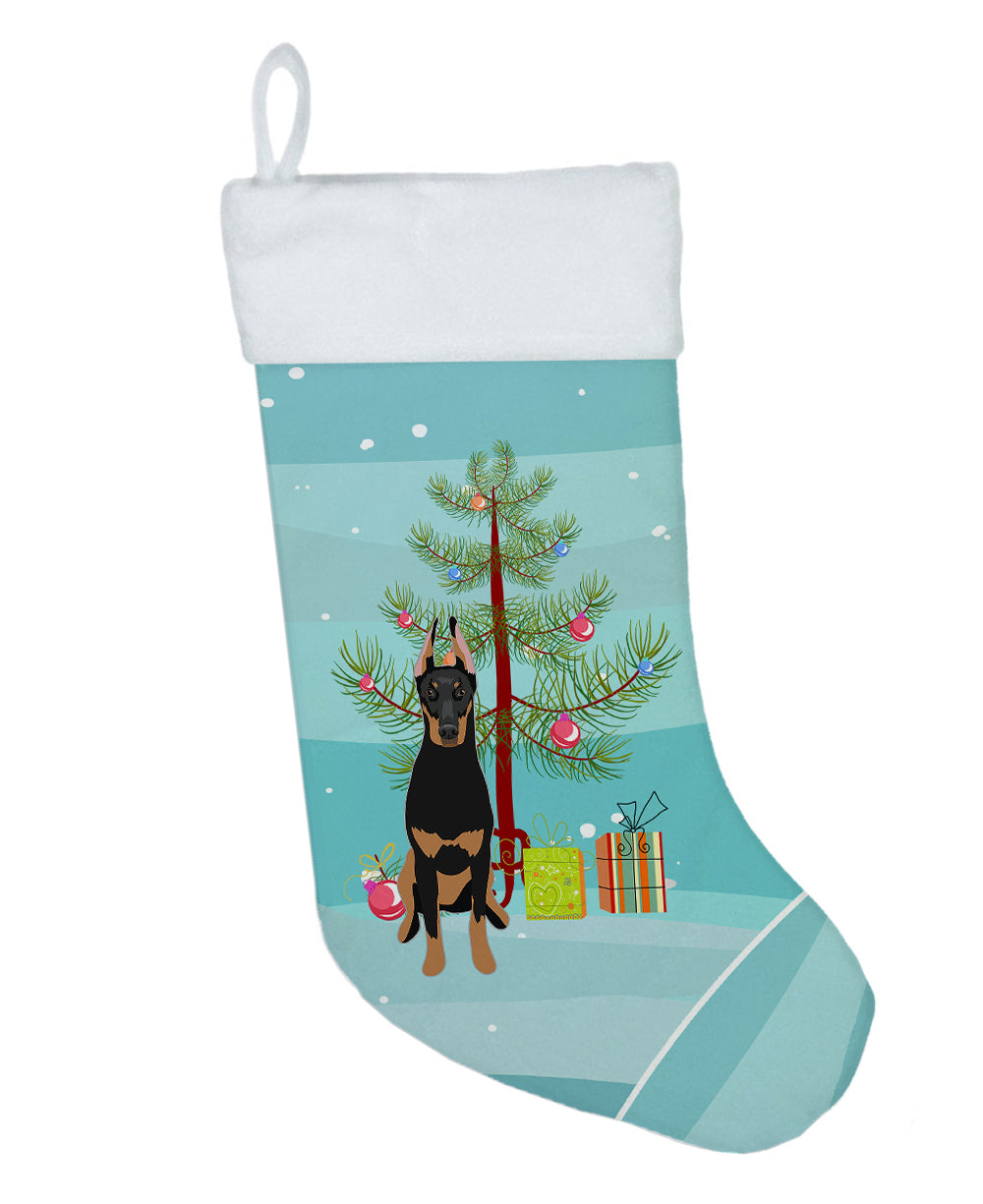 Doberman Pinscher Black and Rust Cropped Ears Christmas Christmas Stocking  the-store.com.