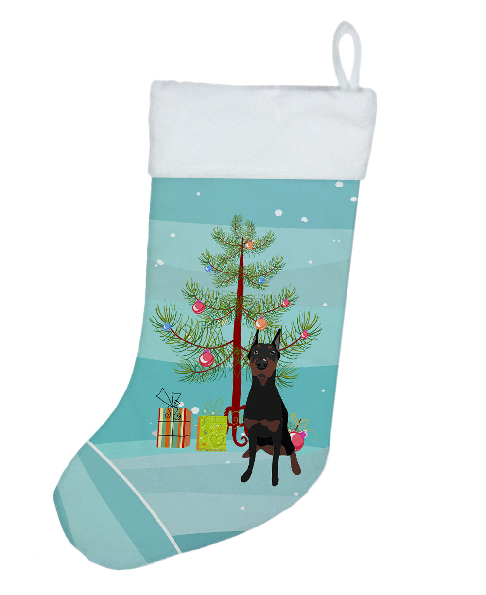 Doberman Pinscher Black Cropped Ears Christmas Christmas Stocking  the-store.com.