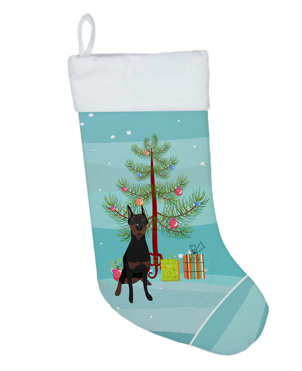 Doberman Pinscher Black Cropped Ears Christmas Christmas Stocking  the-store.com.