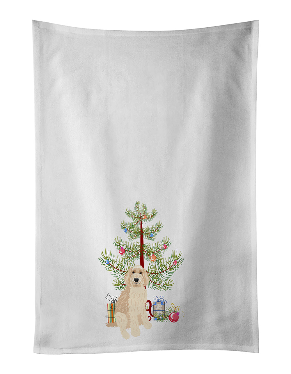 Buy this Doodle Fawn #2 Christmas White Kitchen Towel Set of 2