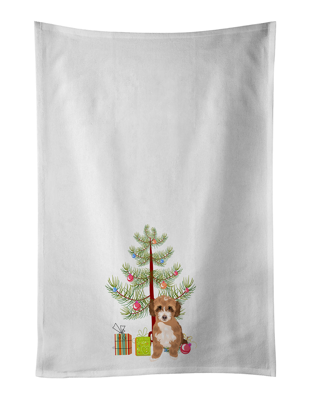 Buy this Doodle Tricolor #2 Christmas White Kitchen Towel Set of 2