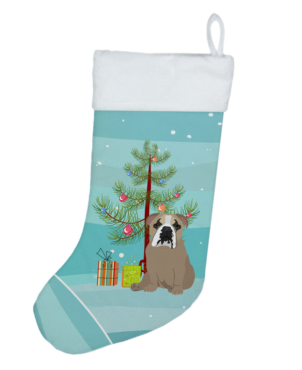 English Bulldog Lilac Tricolor Christmas Christmas Stocking  the-store.com.