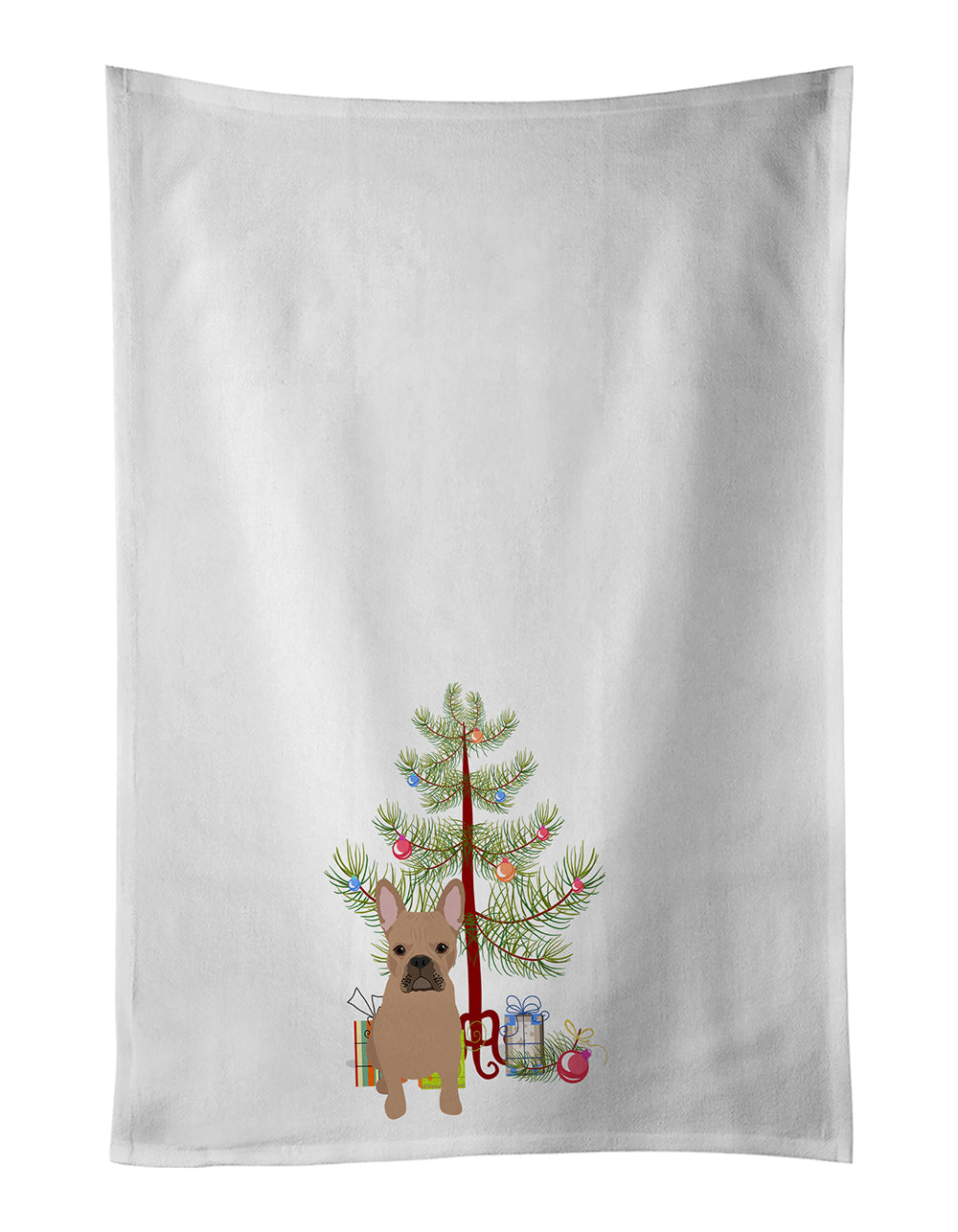 Buy this French Bulldog Cream Christmas White Kitchen Towel Set of 2