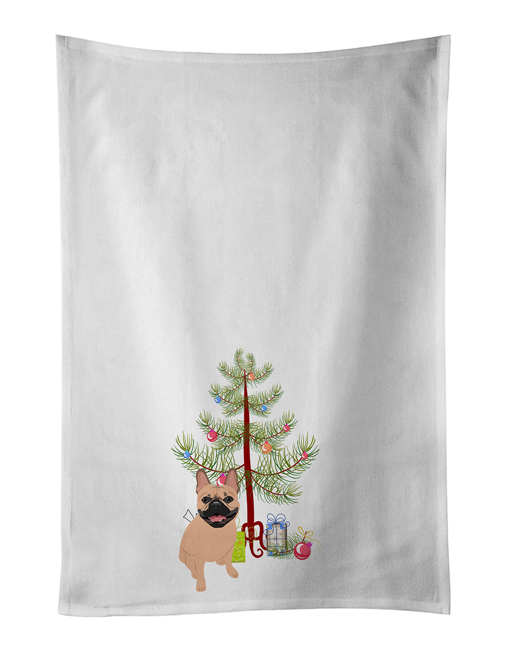 Buy this French Bulldog Fawn #2 Christmas White Kitchen Towel Set of 2