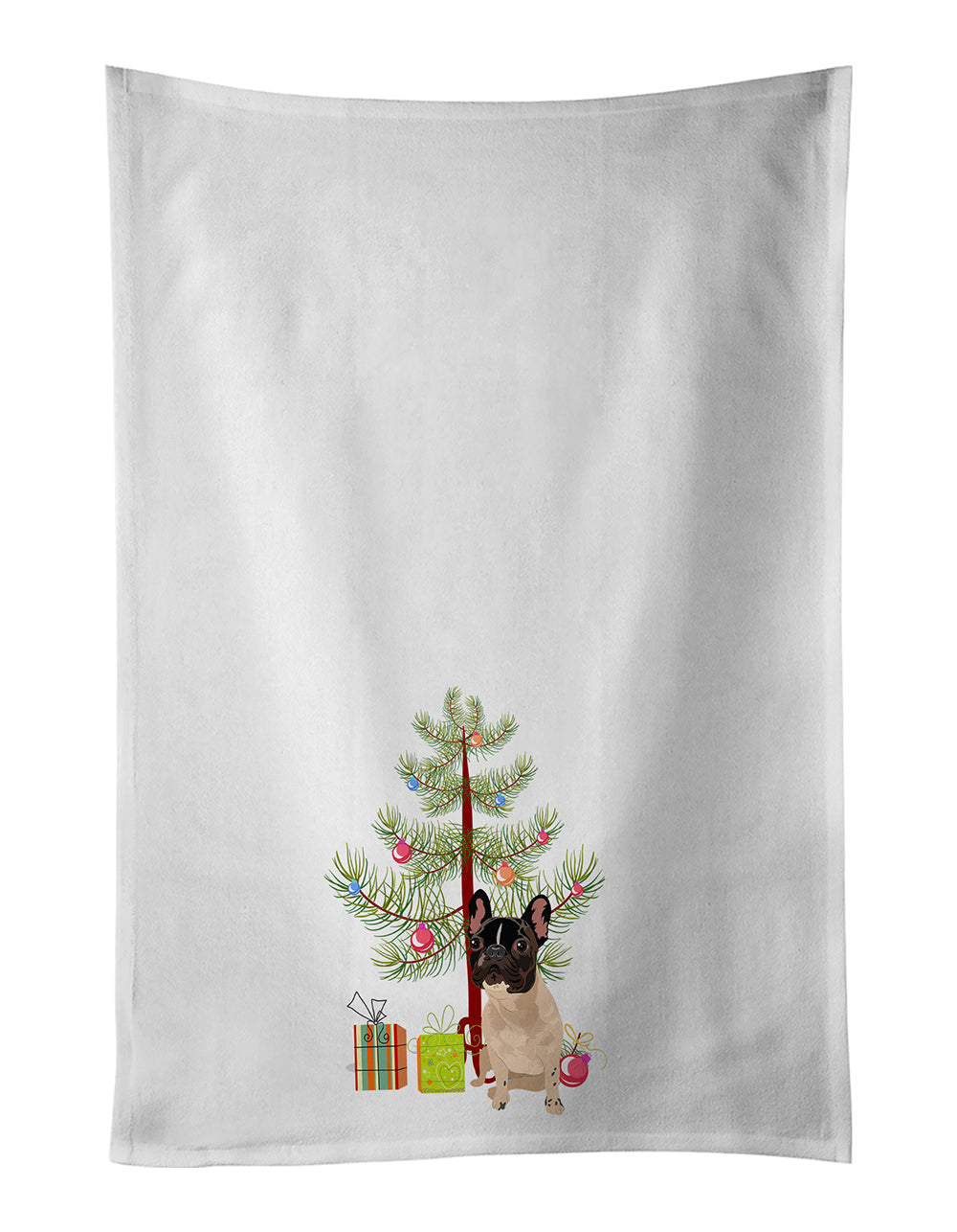 Buy this French Bulldog Fawn #3 Christmas White Kitchen Towel Set of 2