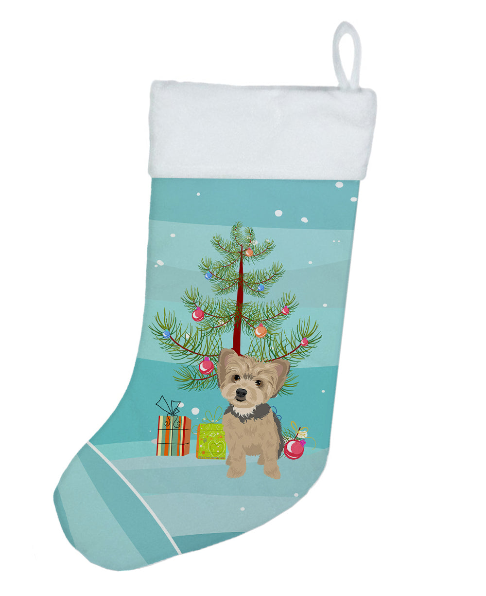 Yorkie Blue and Tan Puppy Christmas Christmas Stocking  the-store.com.