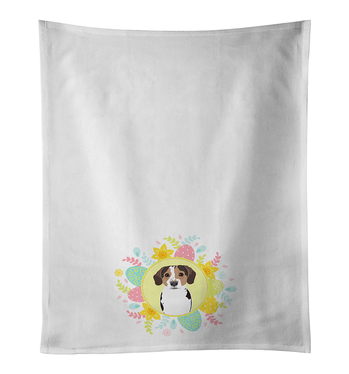 Buy this Beagle Tricolor Ticked Easter White Kitchen Towel Set of 2