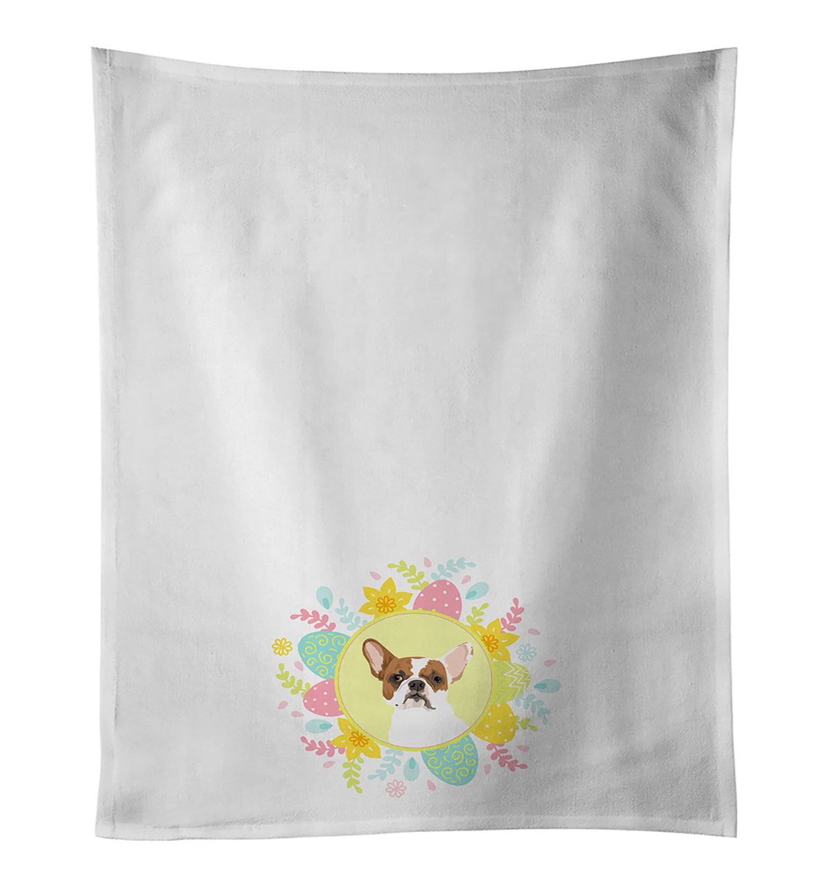 Buy this French Bulldog White #2 Easter White Kitchen Towel Set of 2