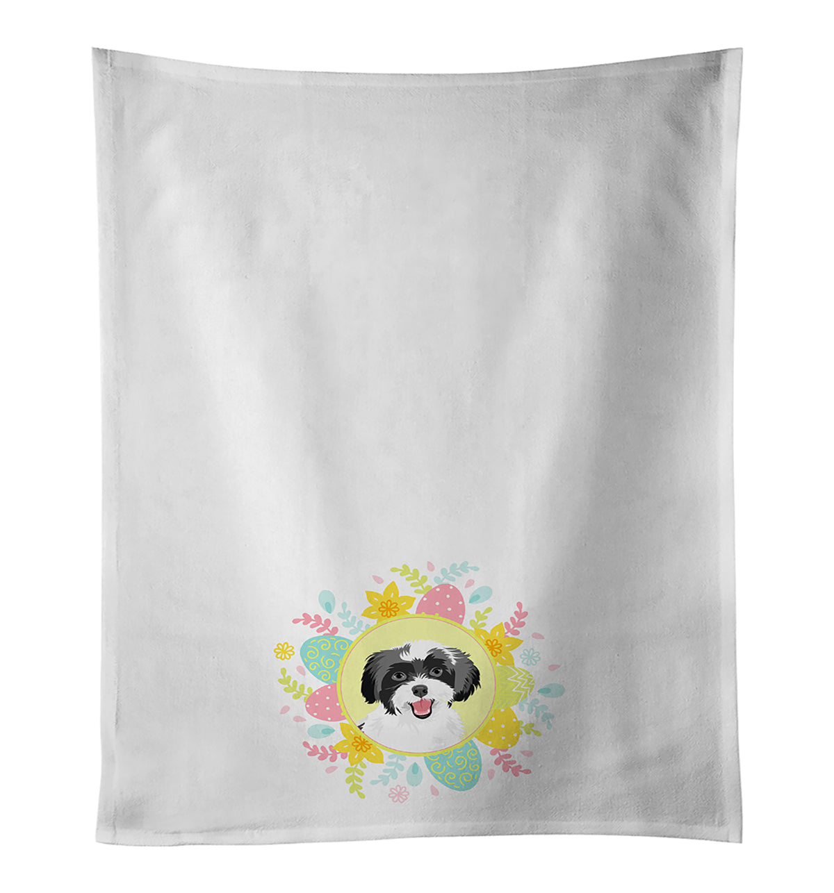 Buy this Shih-Tzu Black and White #3 Easter White Kitchen Towel Set of 2