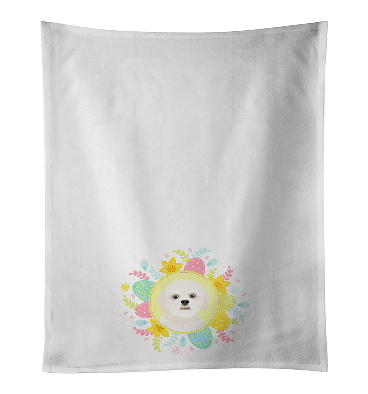 Buy this Shih-Tzu Gold #3 Easter White Kitchen Towel Set of 2