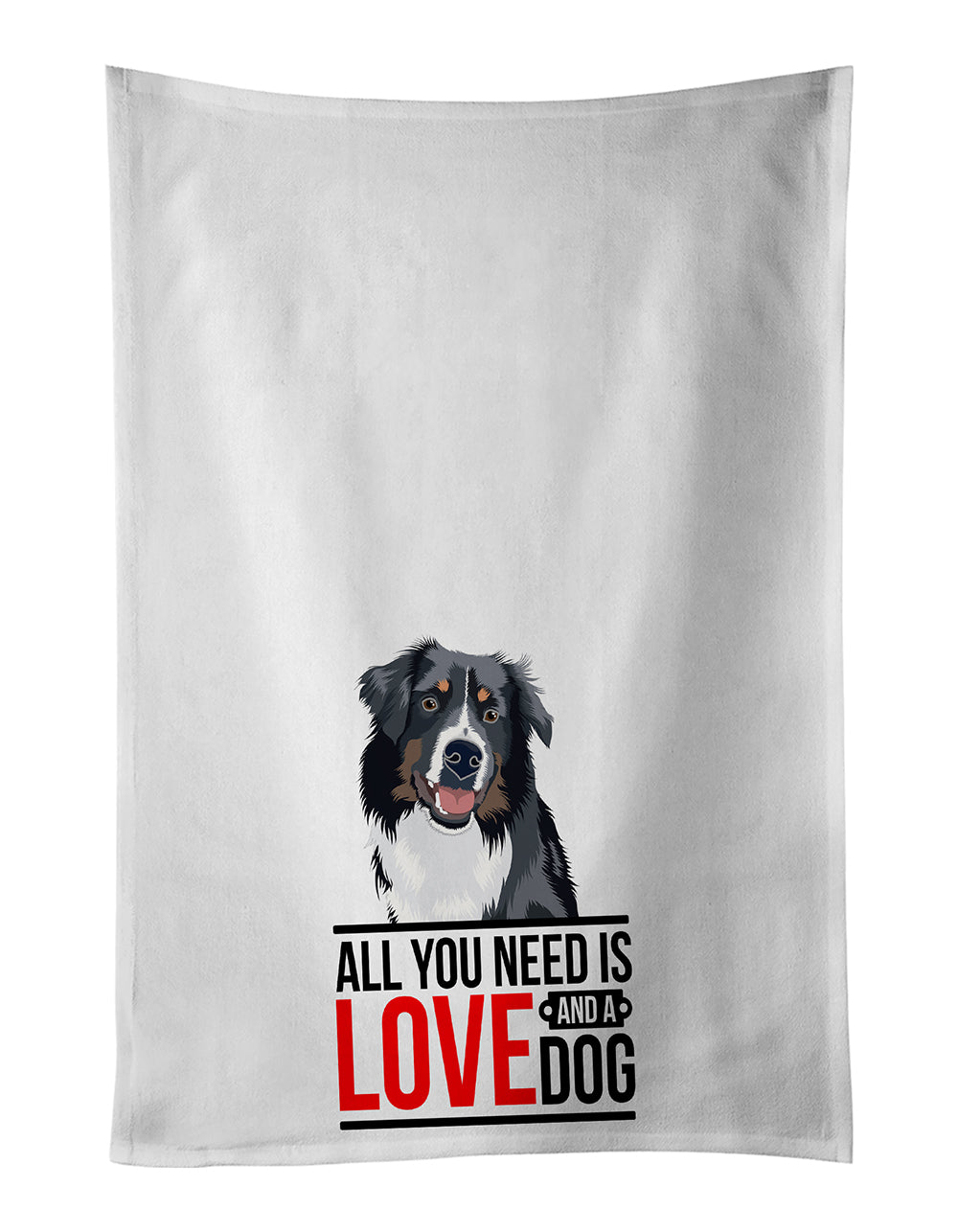 Buy this Australian Shepherd Black Tricolor #1  White Kitchen Towel Set of 2