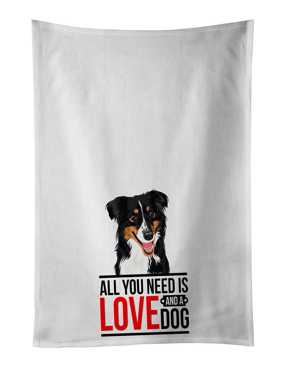 Buy this Australian Shepherd Black Tricolor #3  White Kitchen Towel Set of 2