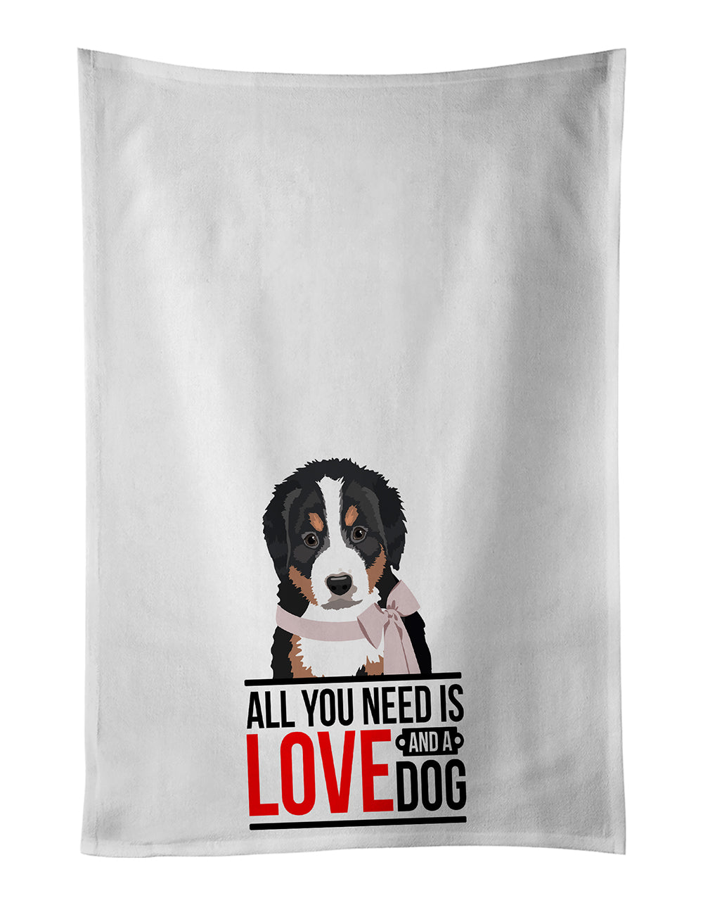 Buy this Bernese Mountain Dog Puppy #1  White Kitchen Towel Set of 2