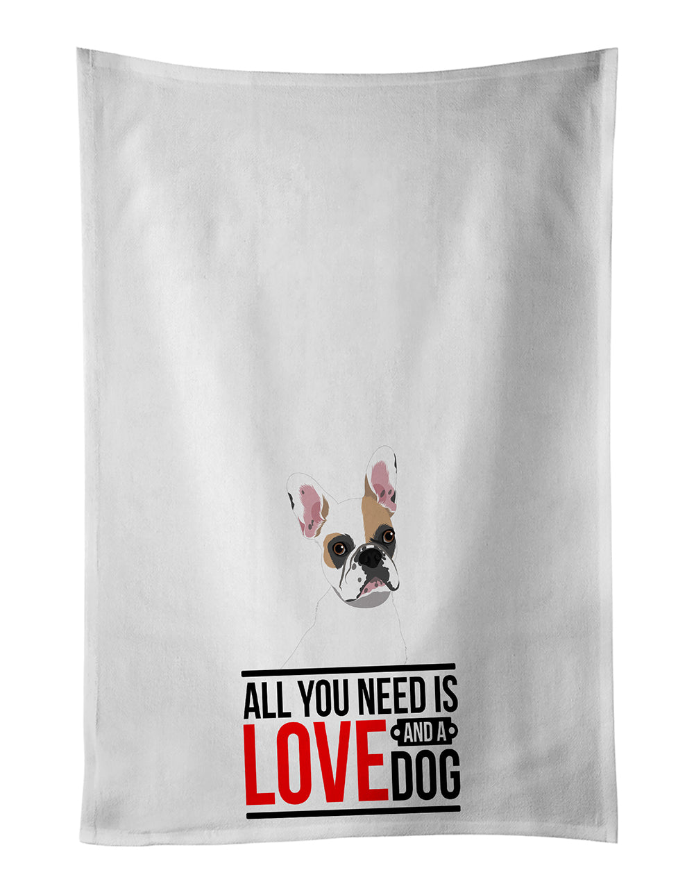 Buy this French Bulldog White #1  White Kitchen Towel Set of 2